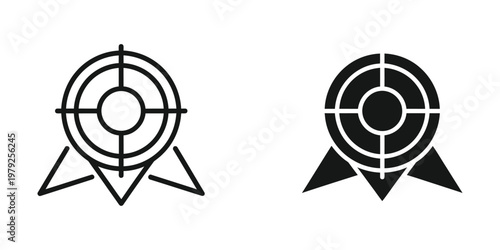 Comparison of target designs with crosshair and filled segments for precision shooting.