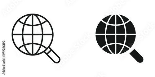 Contrast of a light and dark globe viewed through magnifying lenses