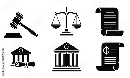 Lawyer presents documents in court with judge gavel and scales