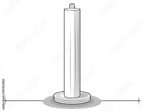 Paper Towel Holder Stand with Roll Cylinder and Base, Kitchen Tool Line Art