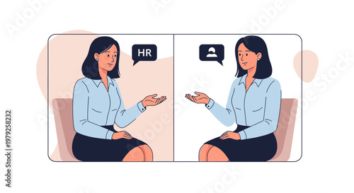 HR Manager Interviews Candidate Online, Remote Job Interview, Video Call