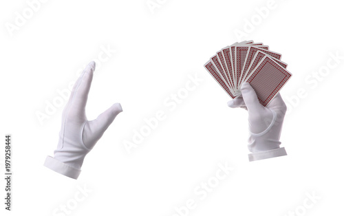 Male magician's hands with ...