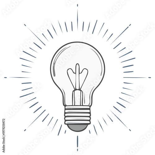 Creative Light Bulb Illustration Concept Idea Symbol Solution Innovation Inspiration