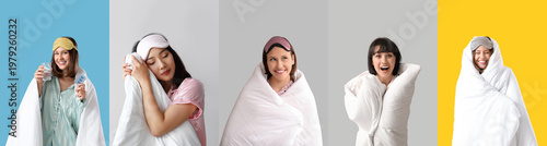 Collage of young women with...