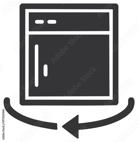 Application Update Process Icon for Software or System Improvement and Refreshing Content