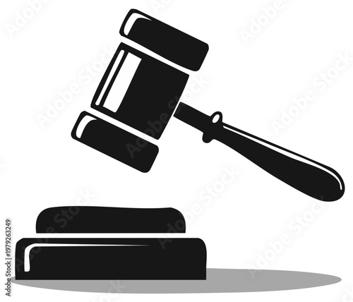 Black Gavel striking a block representing justice and legal decisions