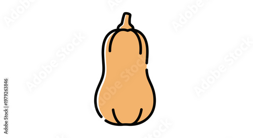 A cartoon butternut squash vegetable.