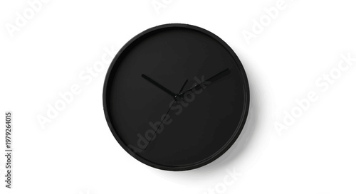Black clock on white background.