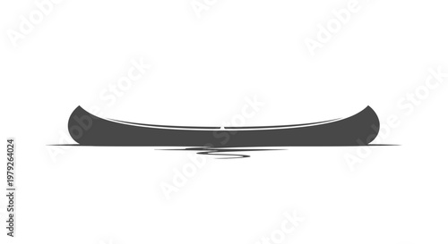 Black canoe on the water surface.