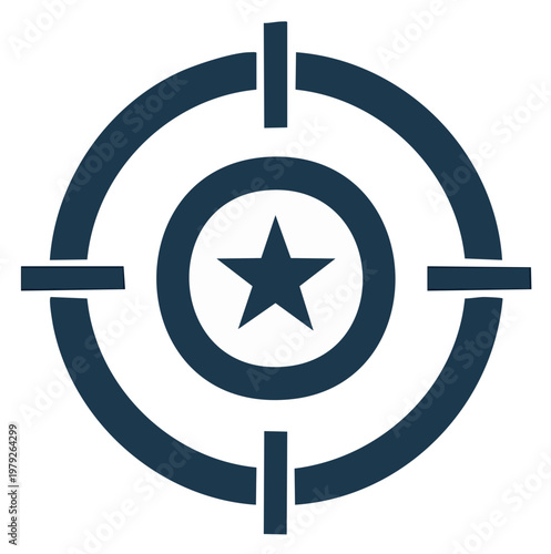 Target with Star Icon for Precision Goal Achievement and Focus