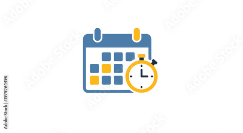 Calendar with Clock Icon.