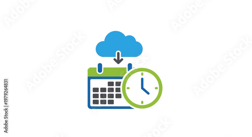 Cloud Calendar Schedule Icon.