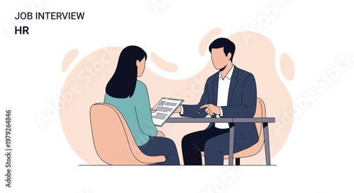 Job Interview HR: Candidate Meeting with Recruiter, Discussing Resume