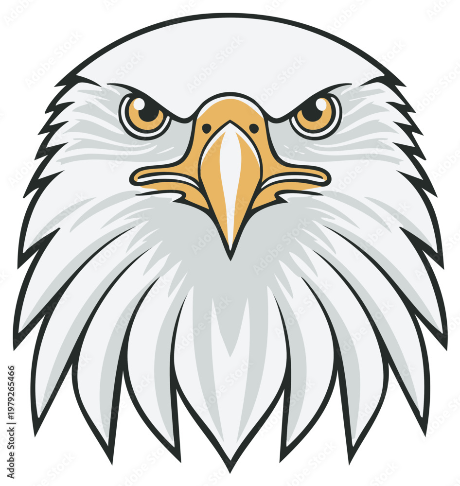 Obraz premium Eagle Head Illustration Bold Design Bird Face Powerful Symbol Vector Animal