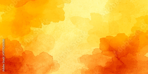 Antique aged parchment with a grunge watercolor texture featuring a vintage floral pattern and autumn brown paint strokes on a retro yellow paper design