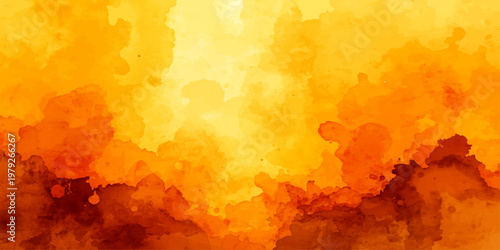 Abstract orange flame and red fire texture patterns explode within water and smoke to create a vintage burning art design on a hot grunge paper background