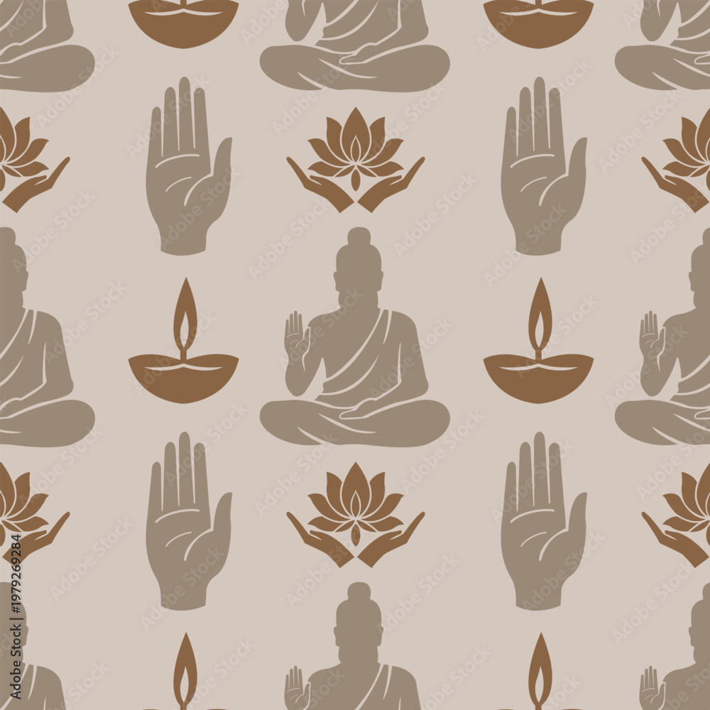 Fototapeta premium Seamless spiritual pattern inspired by Guru Purnima festival