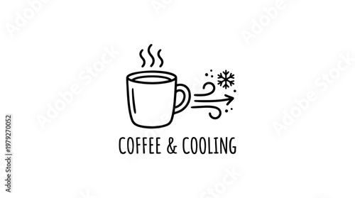 Coffee Cup Symbol Illustrating Hot Coffee Cooling Down