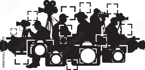 Silhouette of photographers and cameras in action together always
