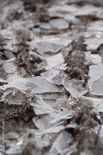 close up of snow