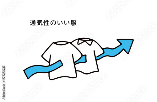 通気性のいい服を表したイラスト