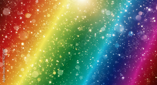Rainbow Gradient Background with Sparkling Stars