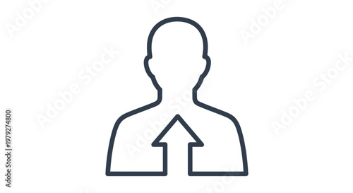 Black line icon of a person.