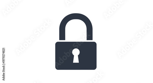 Black Padlock with Keyhole Closeup.