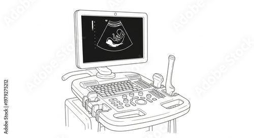 Ultrasound machine on a table.