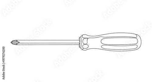 Screwdriver tool with handle and blade.