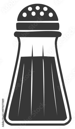 Salt shaker simple illustration, condiment dispenser design element.