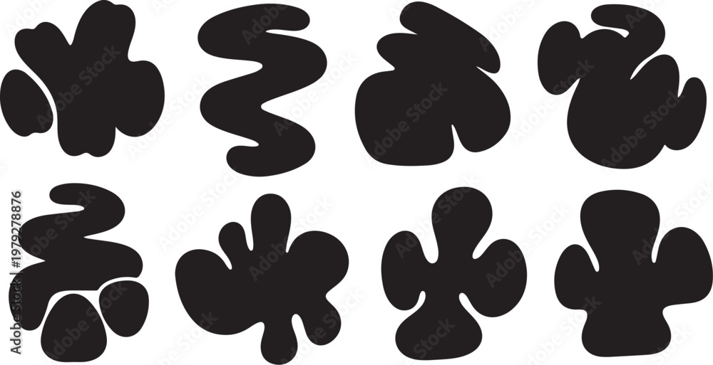 Fototapeta premium Abstract black shapes on a white background illustration design