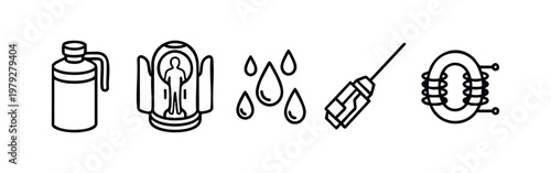 Clean Line Art Science and Technology Icon Set for Modern Interface
