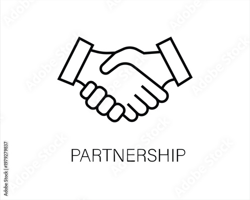 Partnership, Handshake, Agreement, Teamwork, Collaboration, Business, Trust, Deal, Contract, Cooperation, Unity, Success, Relationship, Icon, Vector, Set