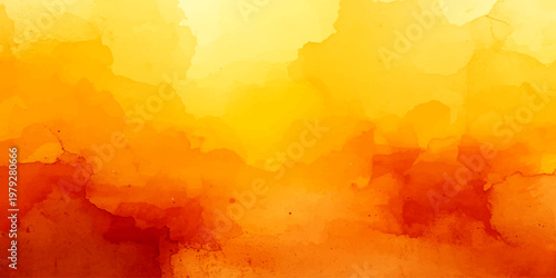 An abstract watercolor background features a vintage grunge paper texture with hot orange and yellow paint splashes, creating a fiery art illustration with smoke and cloud patterns on canvas