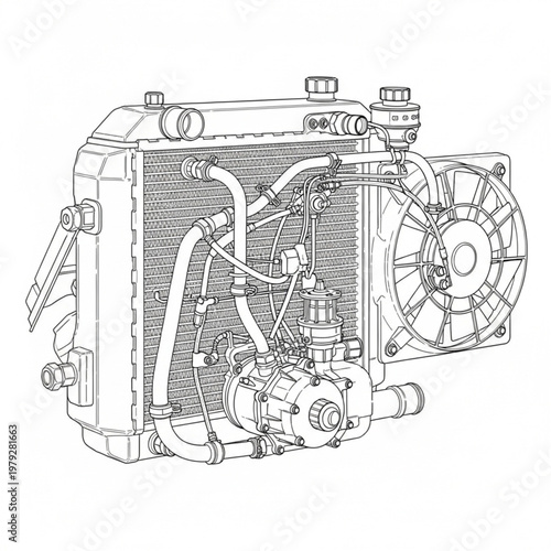 Car Radiator Cooling System Component.