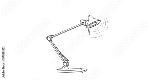 Desk lamp with adjustable arm standing.