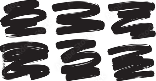 Black brush strokes on white background artistic design element