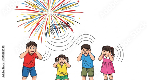 children covering their ears.