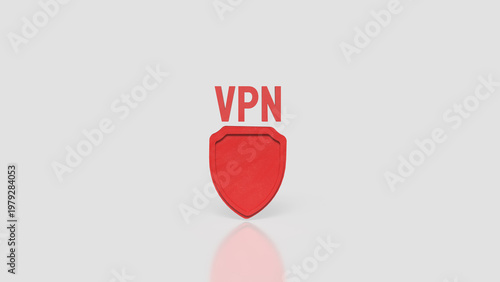 VPN Security Shield Online Privacy Protection Concept 3d render.
