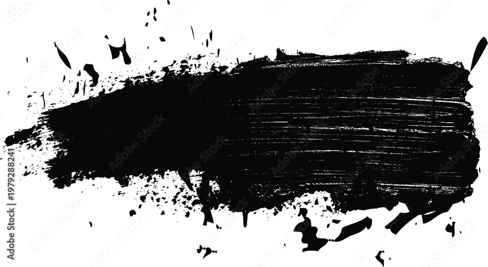 Obraz premium Black brushstroke against white background. Vector eps10