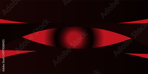 Abstract Red and Black Eye Shape Geometric Background with Gradient Texture