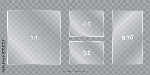 Quadro su tela Glass layout grid frame PNG, transparent dashboard blocks with reflection and sm