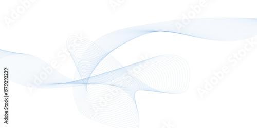 Abstract white background with blue flowing lines for futuristic concept. Dynamic waves. Abstract blue smoky lines background with copy space. vector illustration