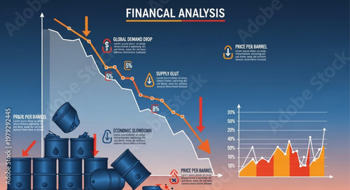Financial Analysis Chart Showing Oil Price Decline.