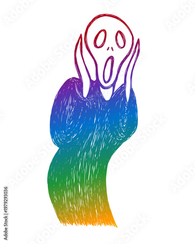 Rainbow en garabatos de grito.