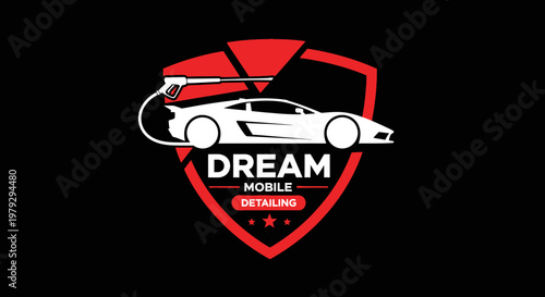 Dream Mobile Detailing Logo with Sports Car.