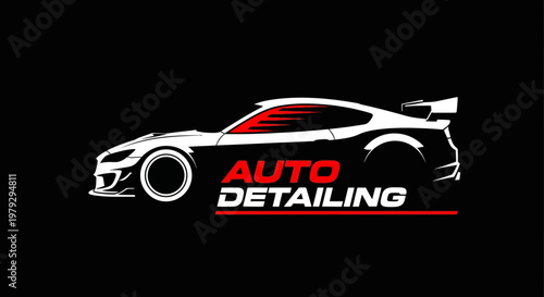 Sleek Sports Car Silhouette for Auto Detailing Services.