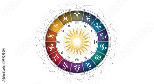 Zodiac Wheel Astrology Symbol.
