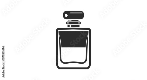 Elegant perfume bottle illustration isolated on white background for design